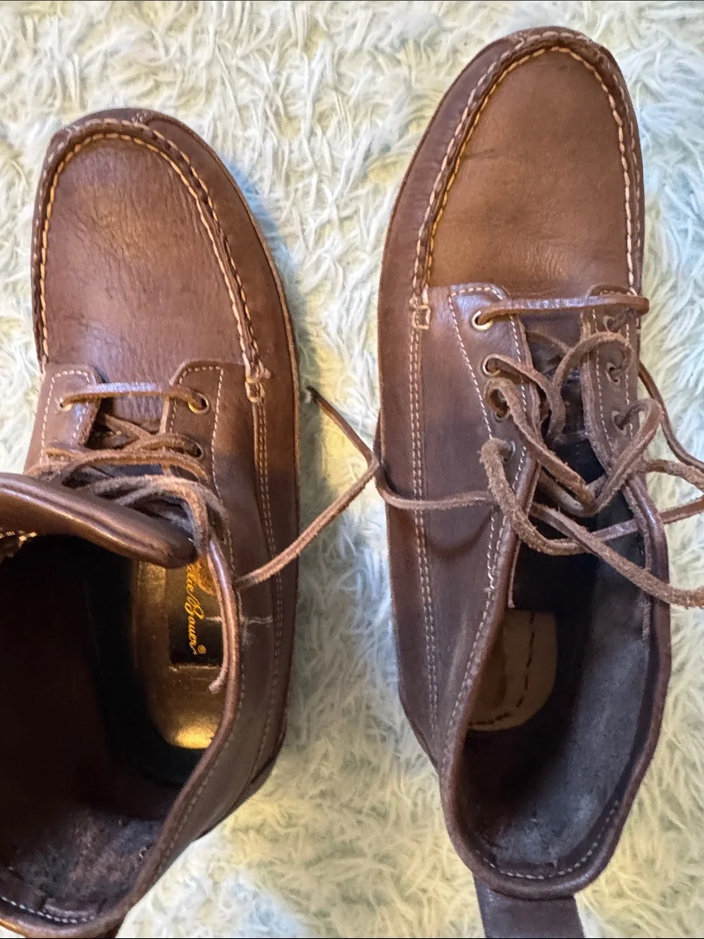 Eddie Bauer Brown Leather Chukka Moc Toe Boots Mens 10.5.